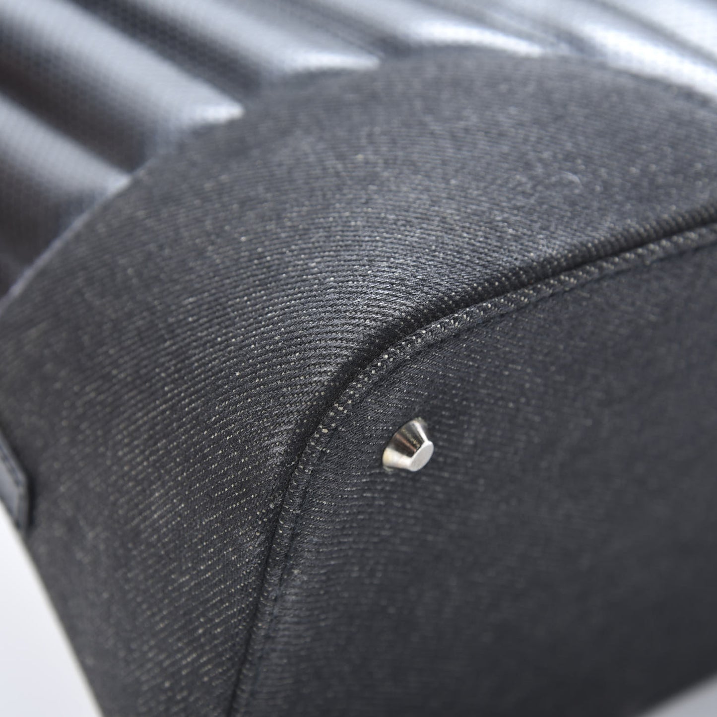 Denim Perforated Trailer Trash Tote Black