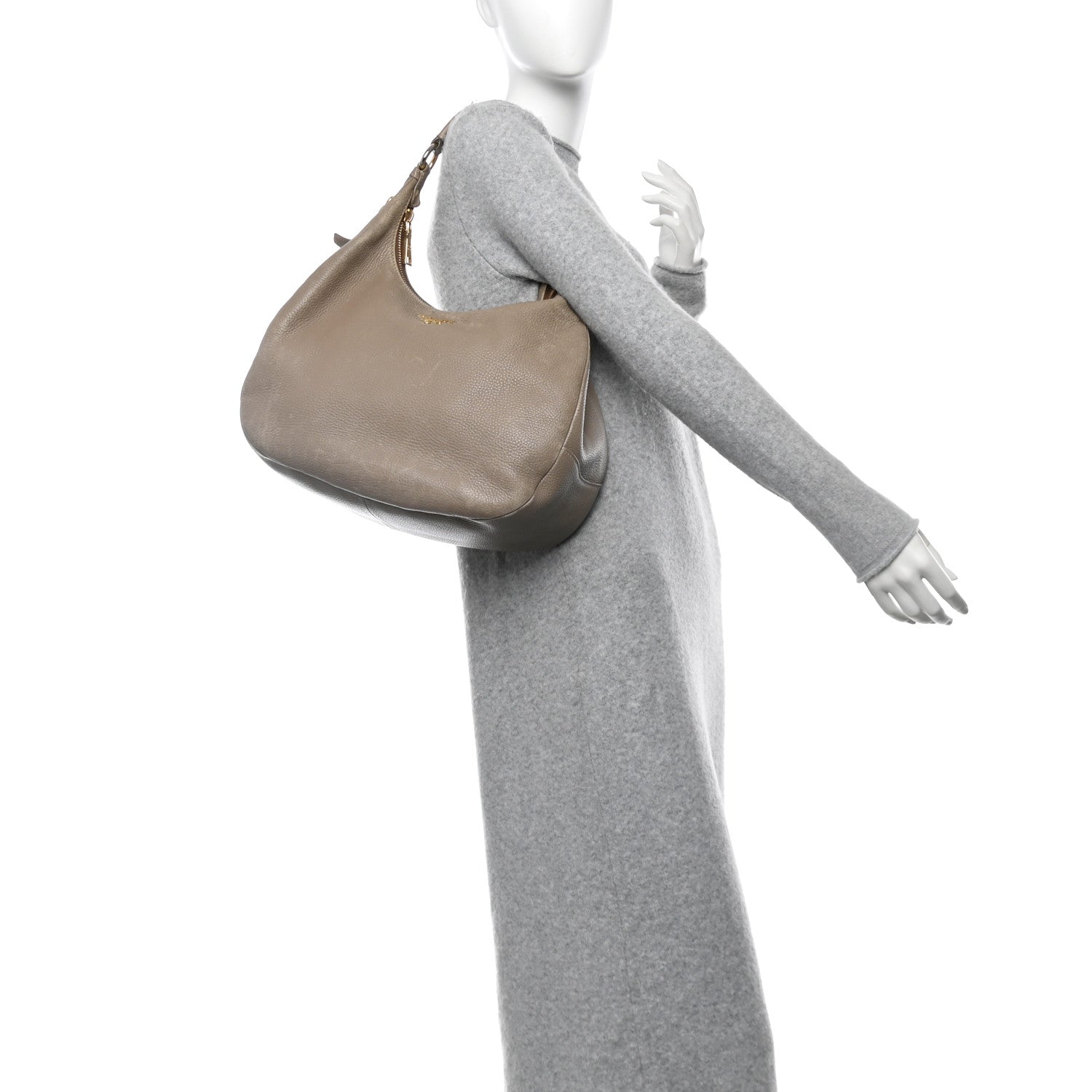 Prada Vitello Daino Hobo Argilla 2 of 14