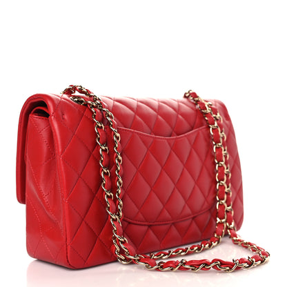 Chanel Lambskin Quilted Medium Double Flap Red 3 of 9