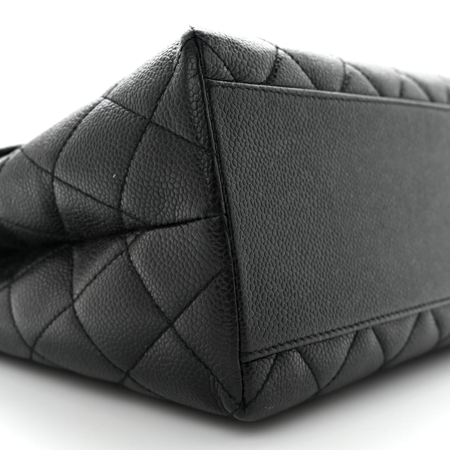 Caviar Quilted Jumbo Kelly Flap Black