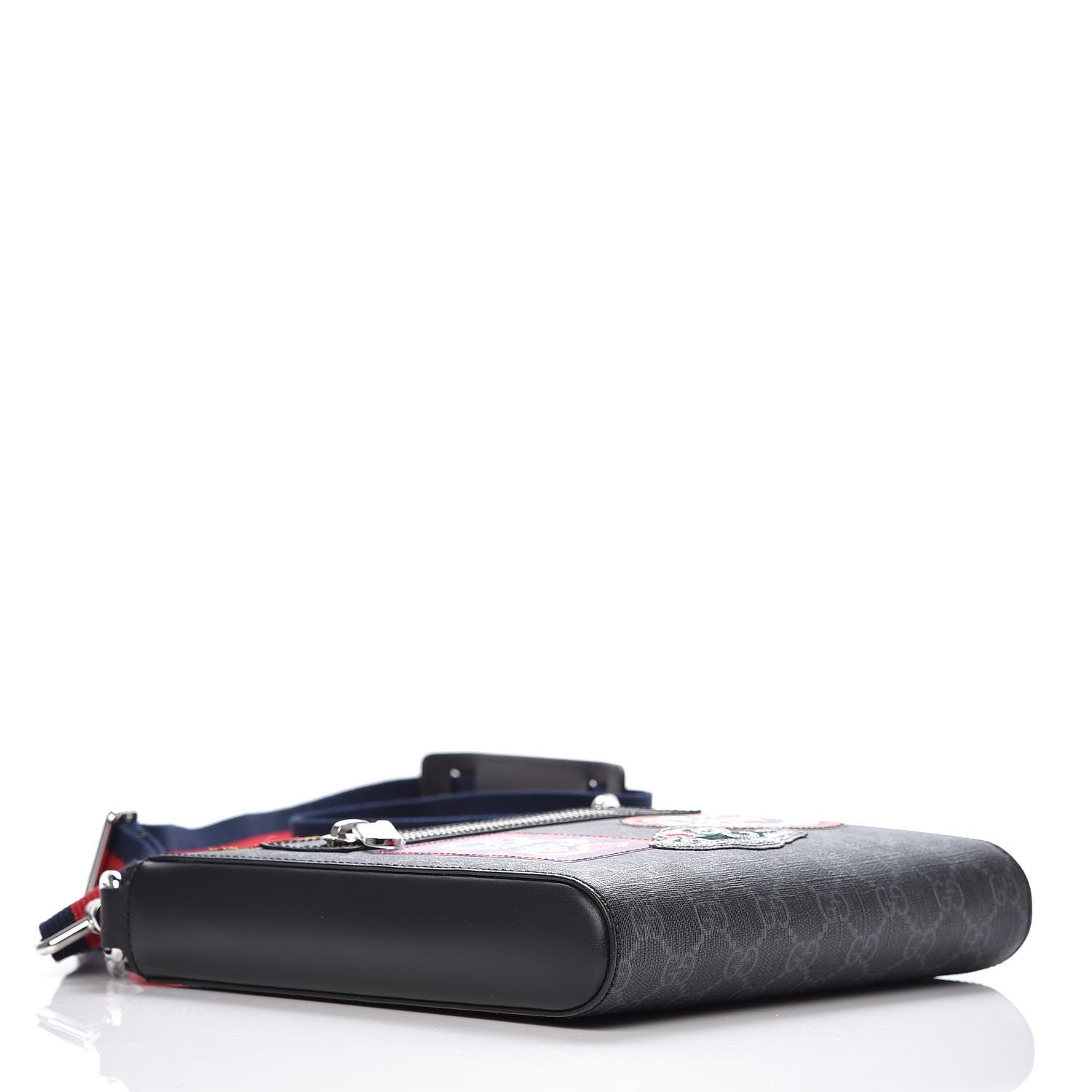 Gucci GG Supreme Monogram Night Courrier Flat Messenger Bag Black Multicolor 4 of 9