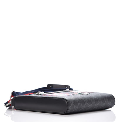 Gucci GG Supreme Monogram Night Courrier Flat Messenger Bag Black Multicolor 4 of 9