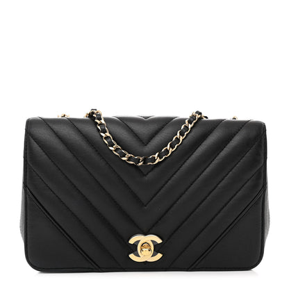 Chanel Calfskin Chevron Quilted Mini Statement Flap Black 1 of 11