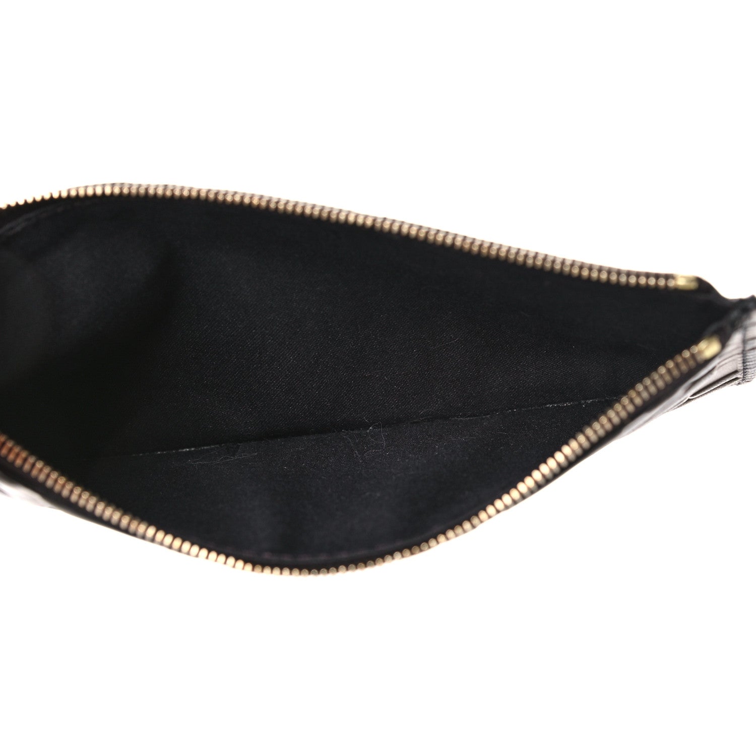Fendi Calfskin FF 1974 Embossed Zip Pouch Maya Black 5 of 8