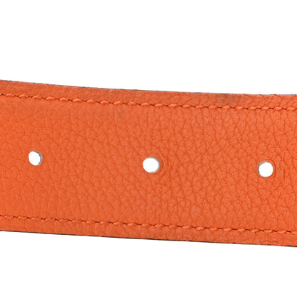 Hermes Box Togo 32mm H Belt 85/34 Black Orange 5 of 7