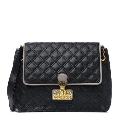 Marc Jacobs Lambskin Quilted Large Baroque Single Flap Bag Black 1 of 18