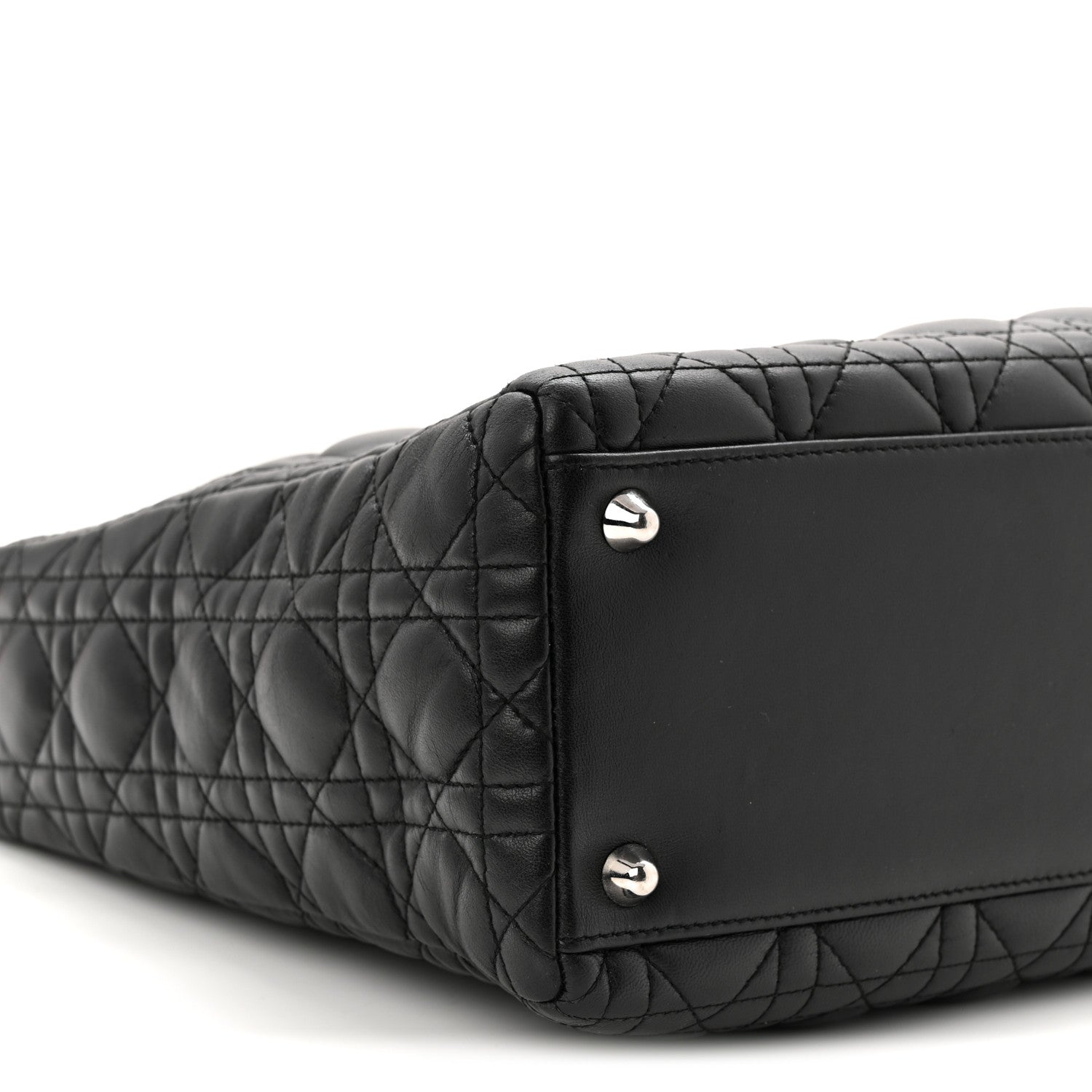 Christian Dior Lambskin Cannage Large Lady Dior Black 9 of 11