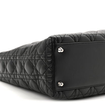 Christian Dior Lambskin Cannage Large Lady Dior Black 9 of 11