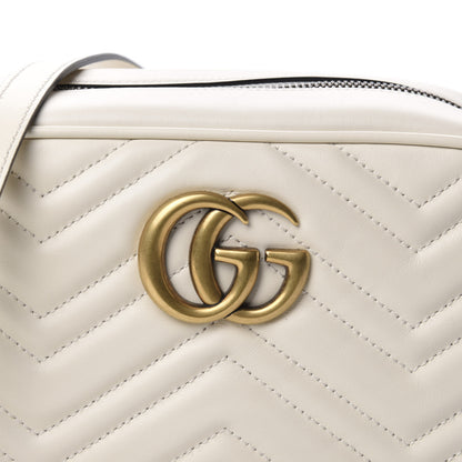 Gucci Calfskin Matelasse Small GG Marmont Chain Shoulder Bag White 10 of 10