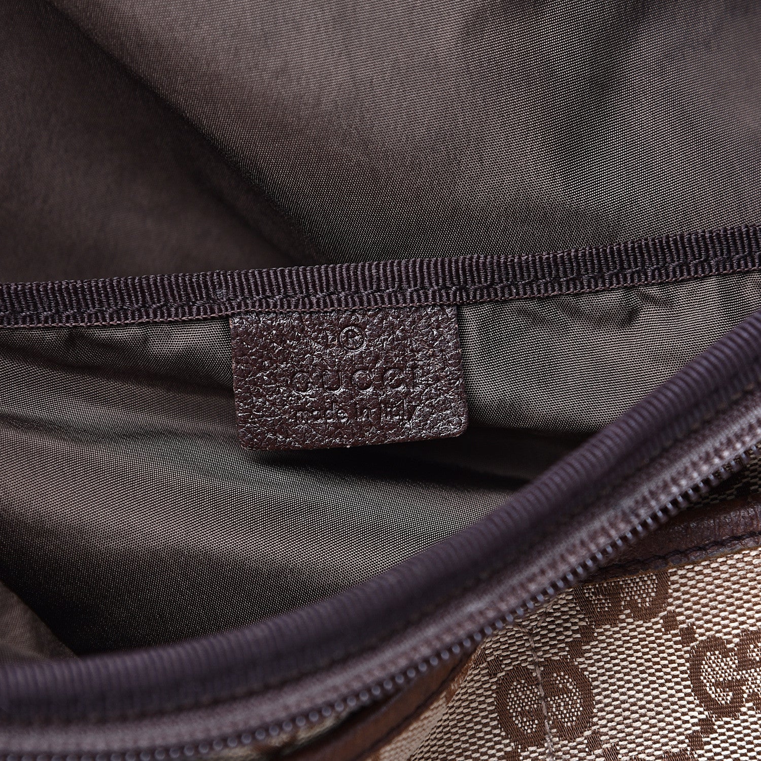 Gucci Monogram Natural Pigskin Large Diaper Bag Beige Ebony Cocoa Dark Chocolate 6 of 18