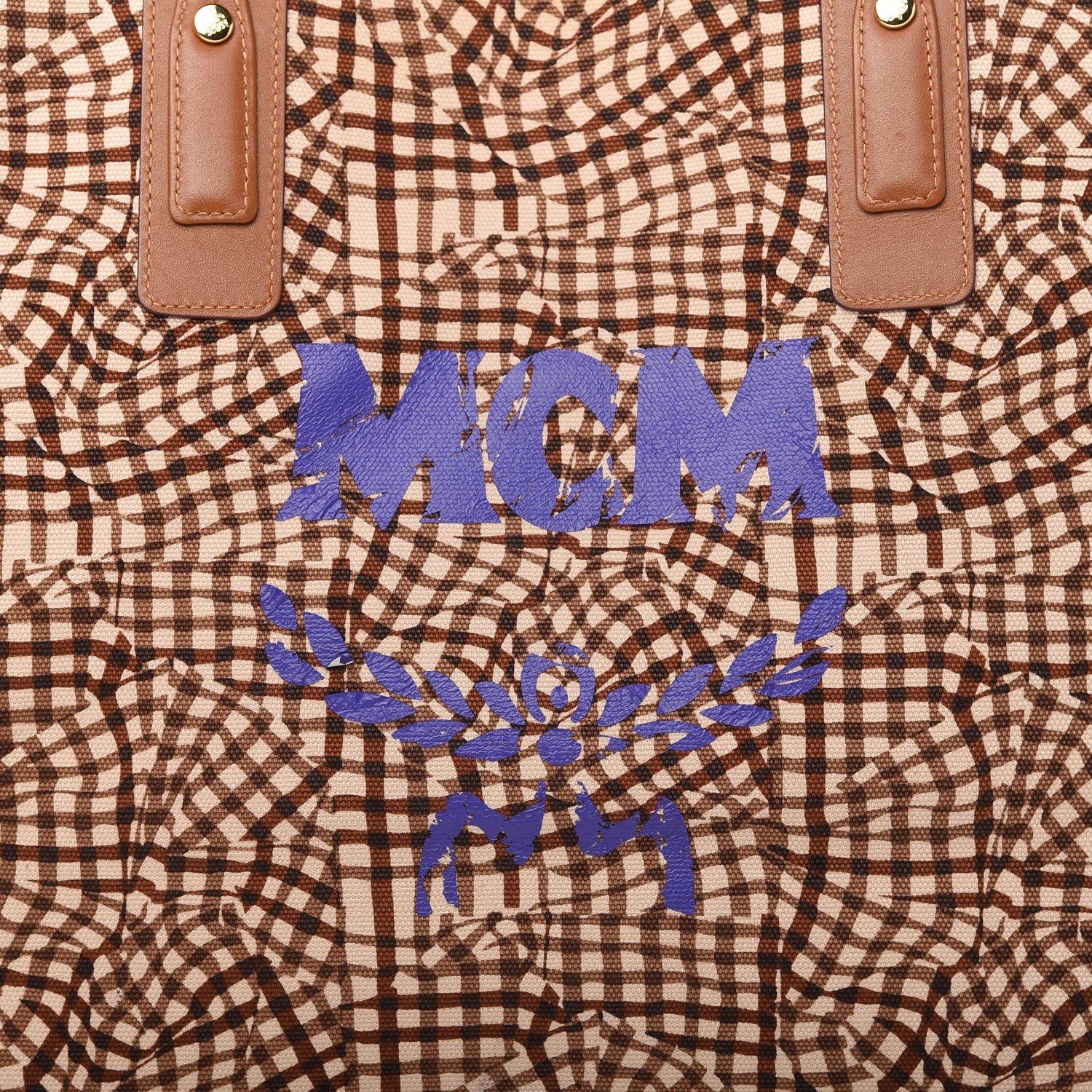 MCM Visetos Large Liz Reversible Shopper Tote Cognac 10 of 10