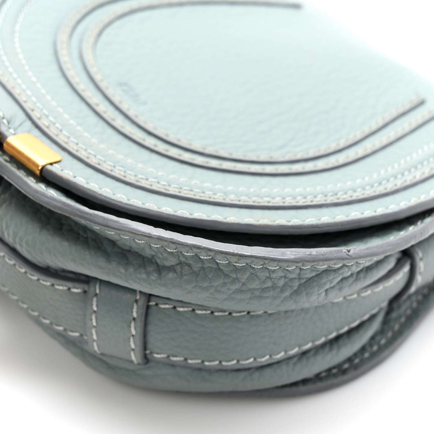 Chloe Calfskin Mini Marcie Round Crossbody Bag Faded Blue 10 of 11