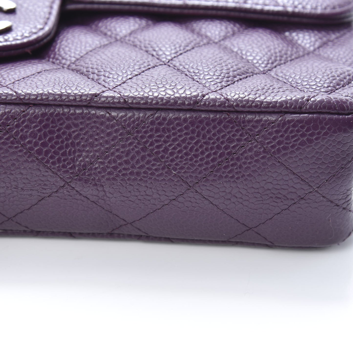 Caviar Quilted East West Flap Purple