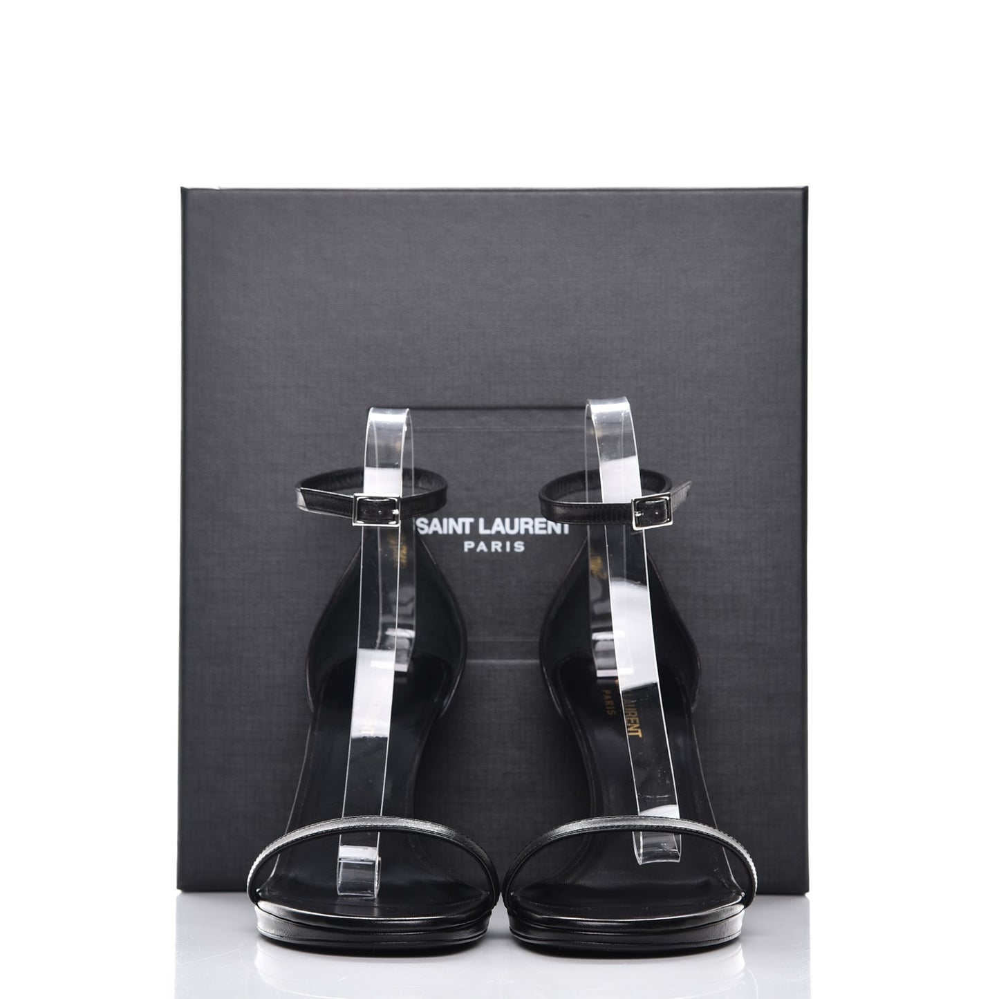 Calfskin Jane 80 Ankle Strap Sandals 40 Black