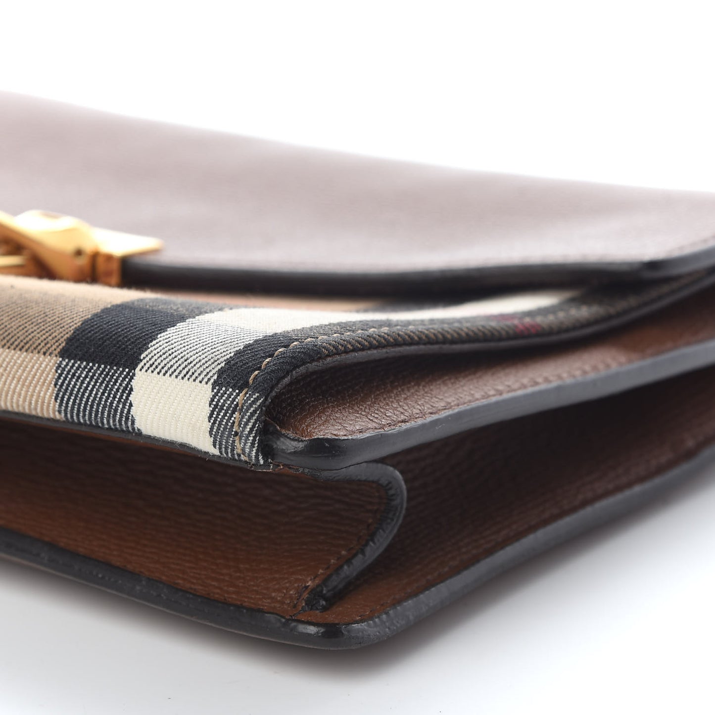 Derby Calfskin House Check Small Macken Crossbody Bag Tan