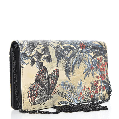 Christian Dior Calfskin Lady Dior Toile De Jouy Clutch Denim Blue 4 of 15