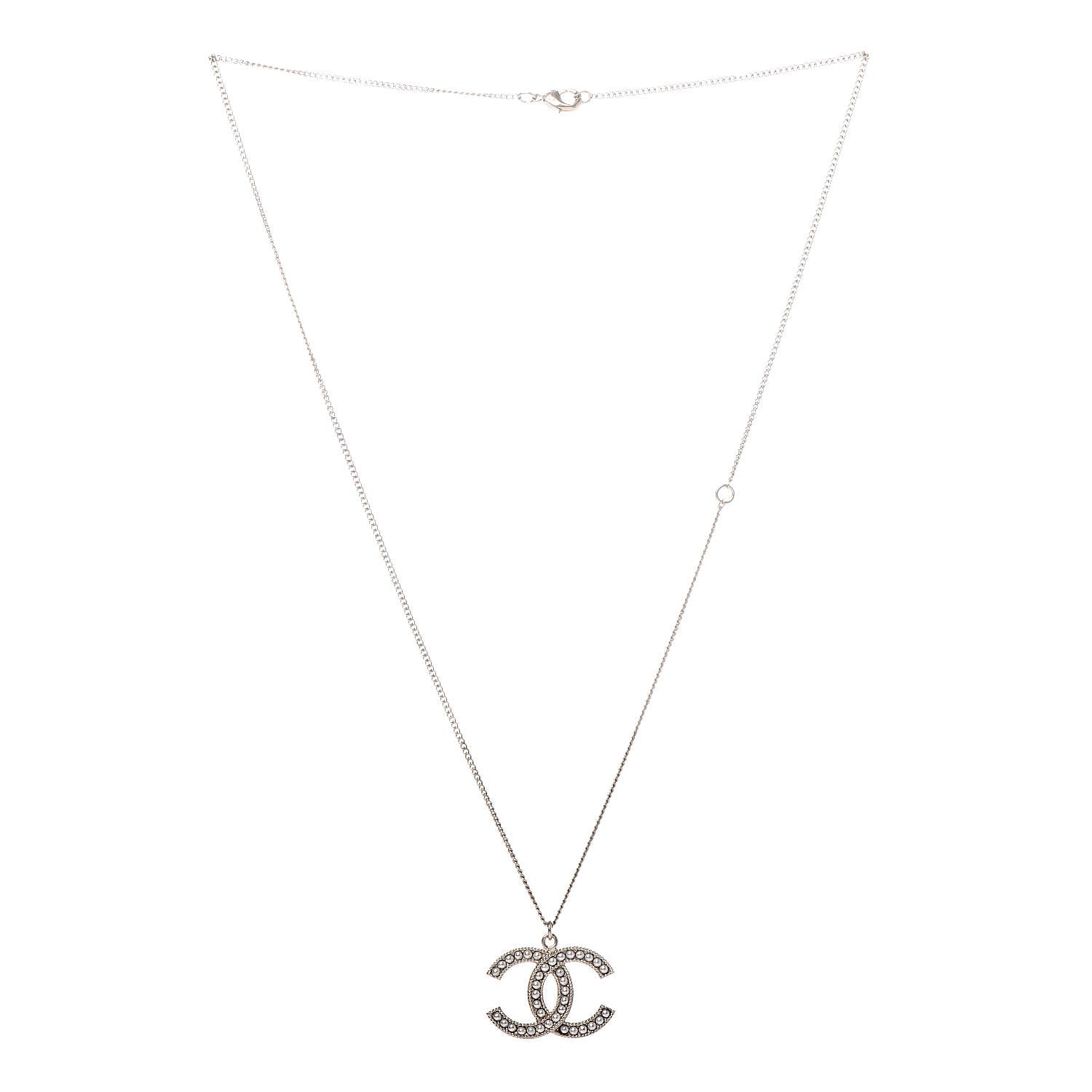 Chanel Pearl CC Pendant Necklace Gold 3 of 6