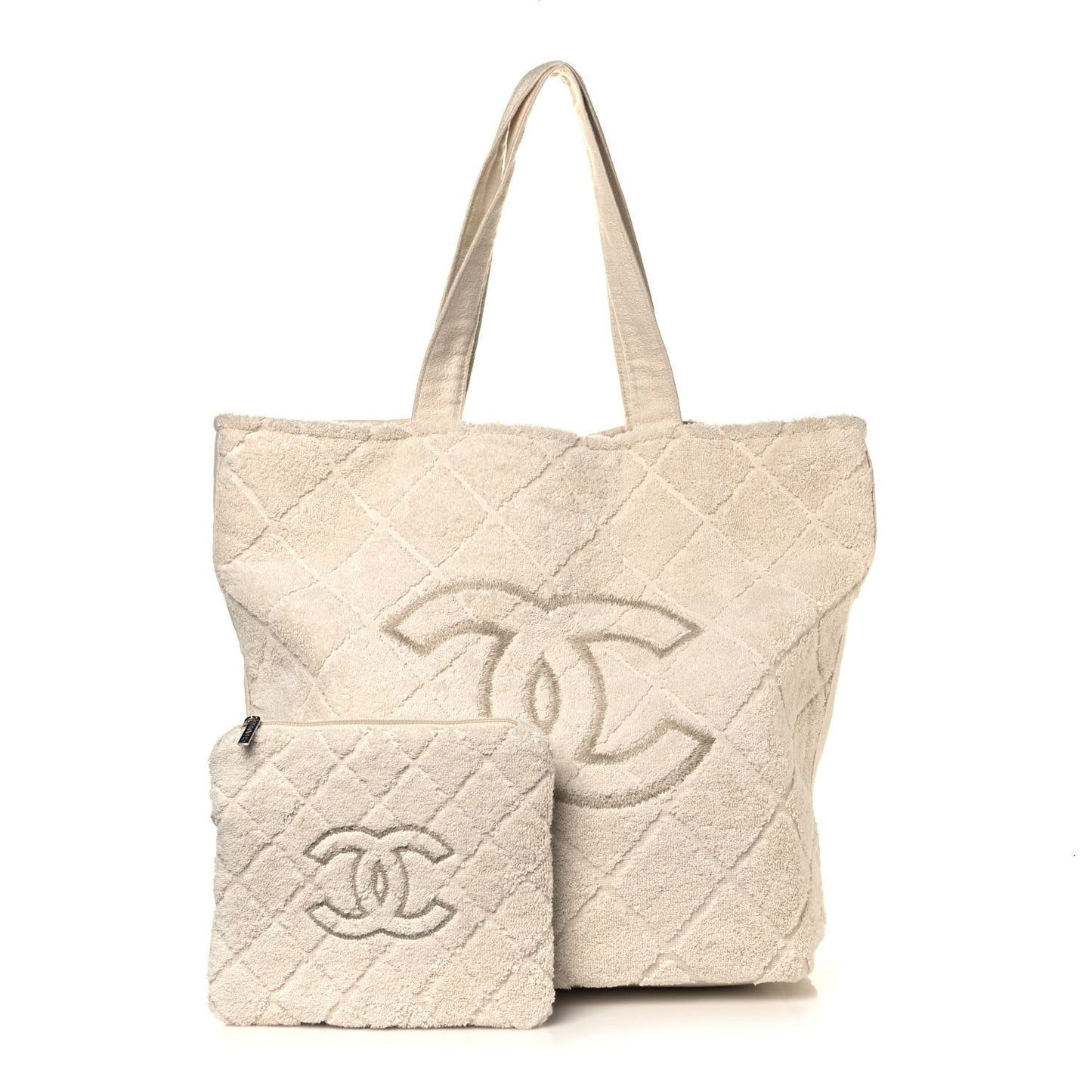 Terry Cotton CC Beach Tote Towel Set Ivory