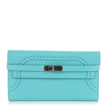 Hermes Swift Ghillies Kelly Longue Wallet Bleu Atoll 1 of 11