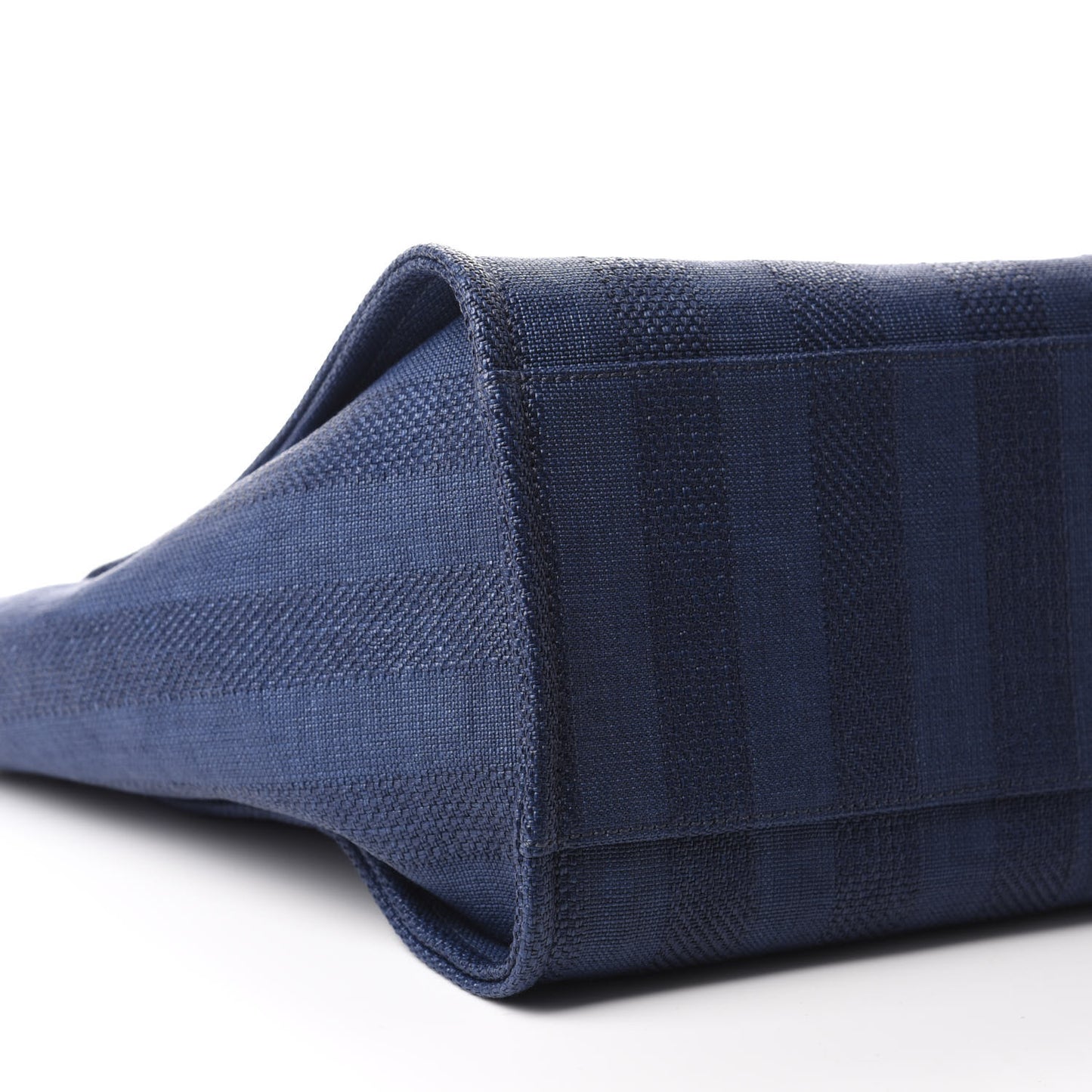 Mixed Fibers Striped Medium Deauville Tote Navy Blue