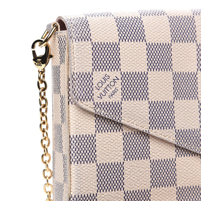 Louis Vuitton Damier Azur Pochette Felicie Chain Wallet Rose Ballerine 11 of 16