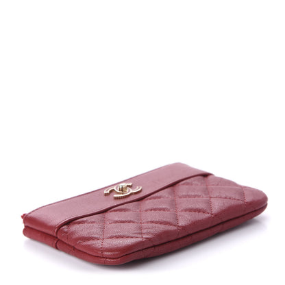 Chanel Sheepskin Quilted Small Vintage Mademoiselle Cosmetic Case Red 4 of 10