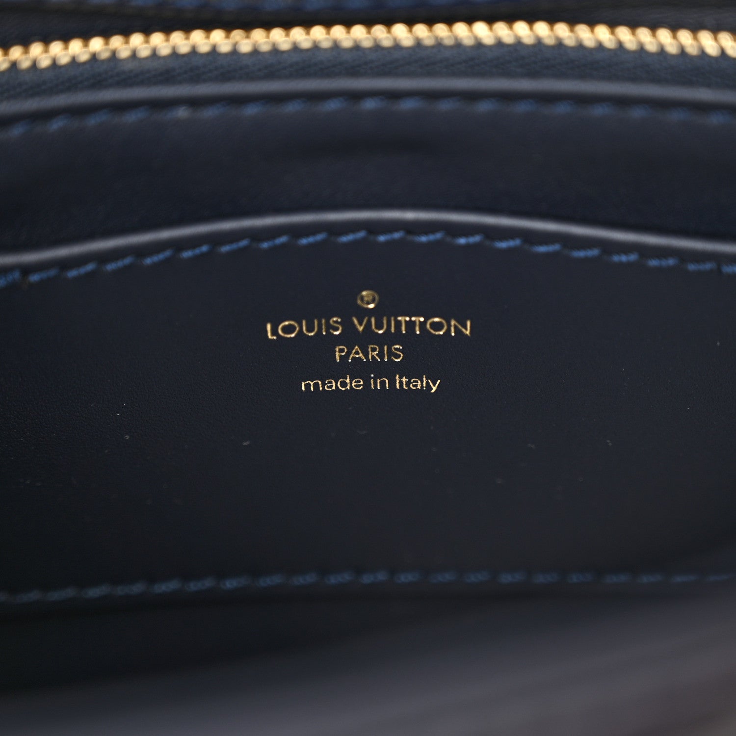 Louis Vuitton Lambskin Malletage Top Handle GO-14 MM Bleu Marine 7 of 12