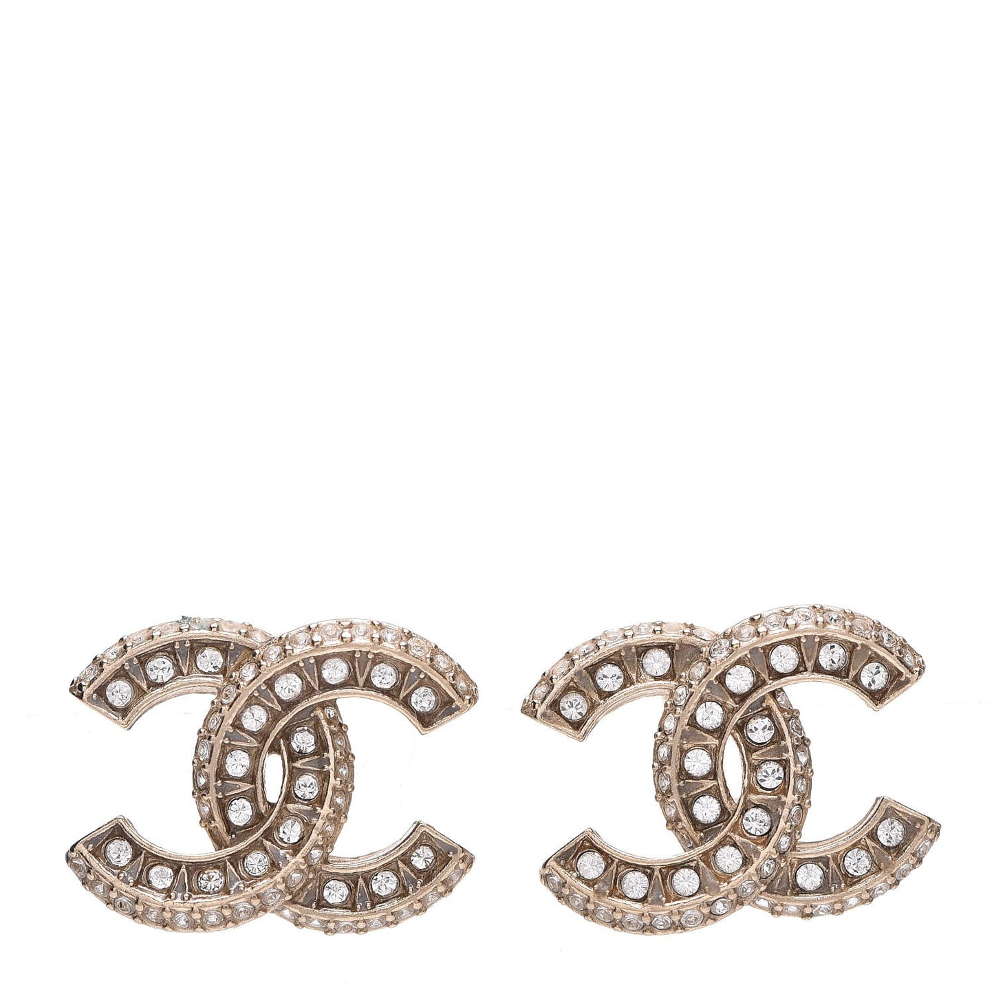 Crystal Timeless CC Earrings Light Gold