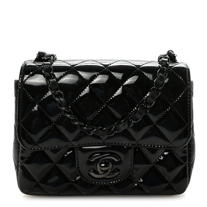 Chanel Patent Calfskin Quilted Mini Square Flap So Black 1 of 11