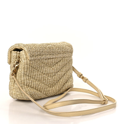 Saint Laurent Raffia Monogram Toy Loulou Chain Satchel Naturale 3 of 8