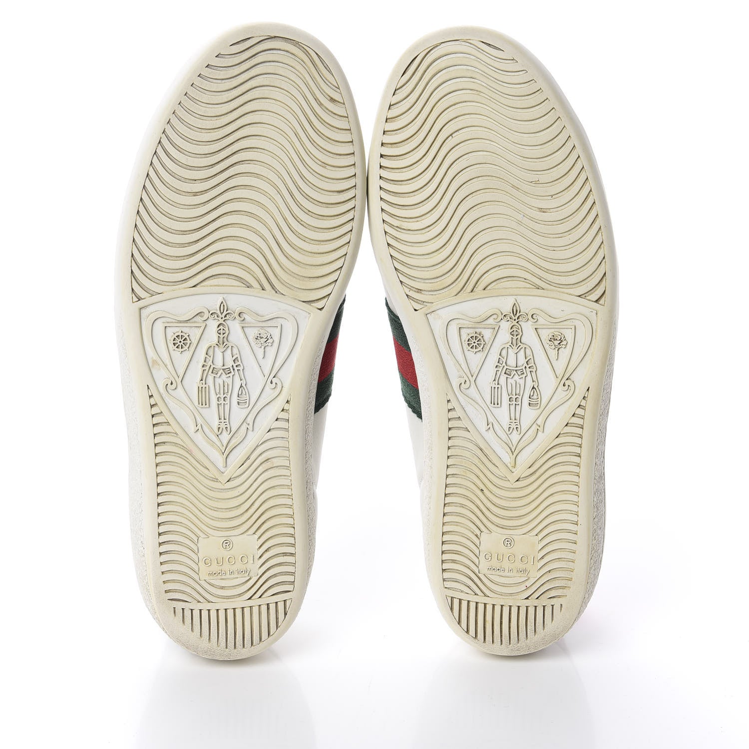Gucci Calfskin Ayers Bee Embroidered Womens Ace Sneakers 36 White Green 6 of 10