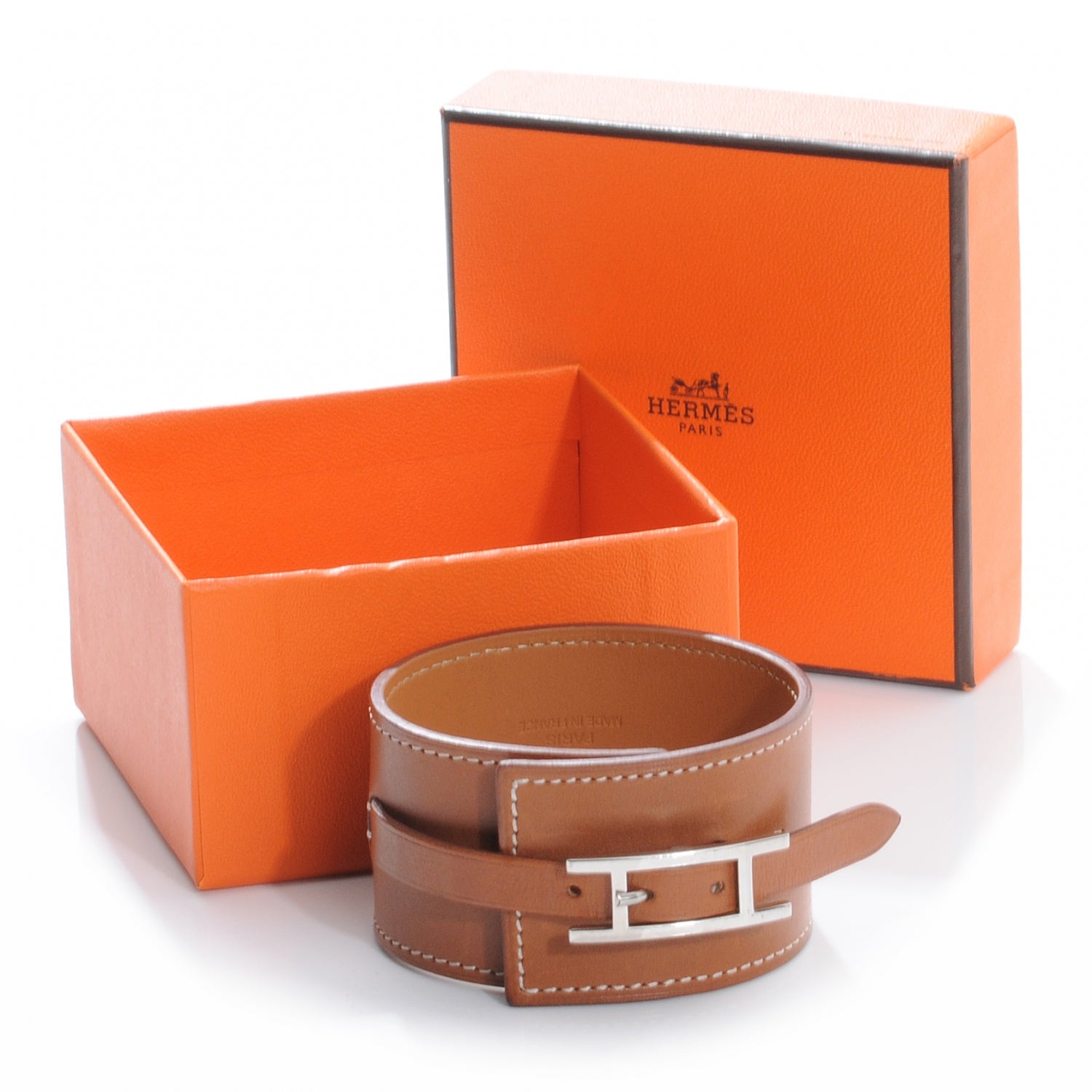 Hermes Natural Barenia Fleuron Bracelet M 3 of 7