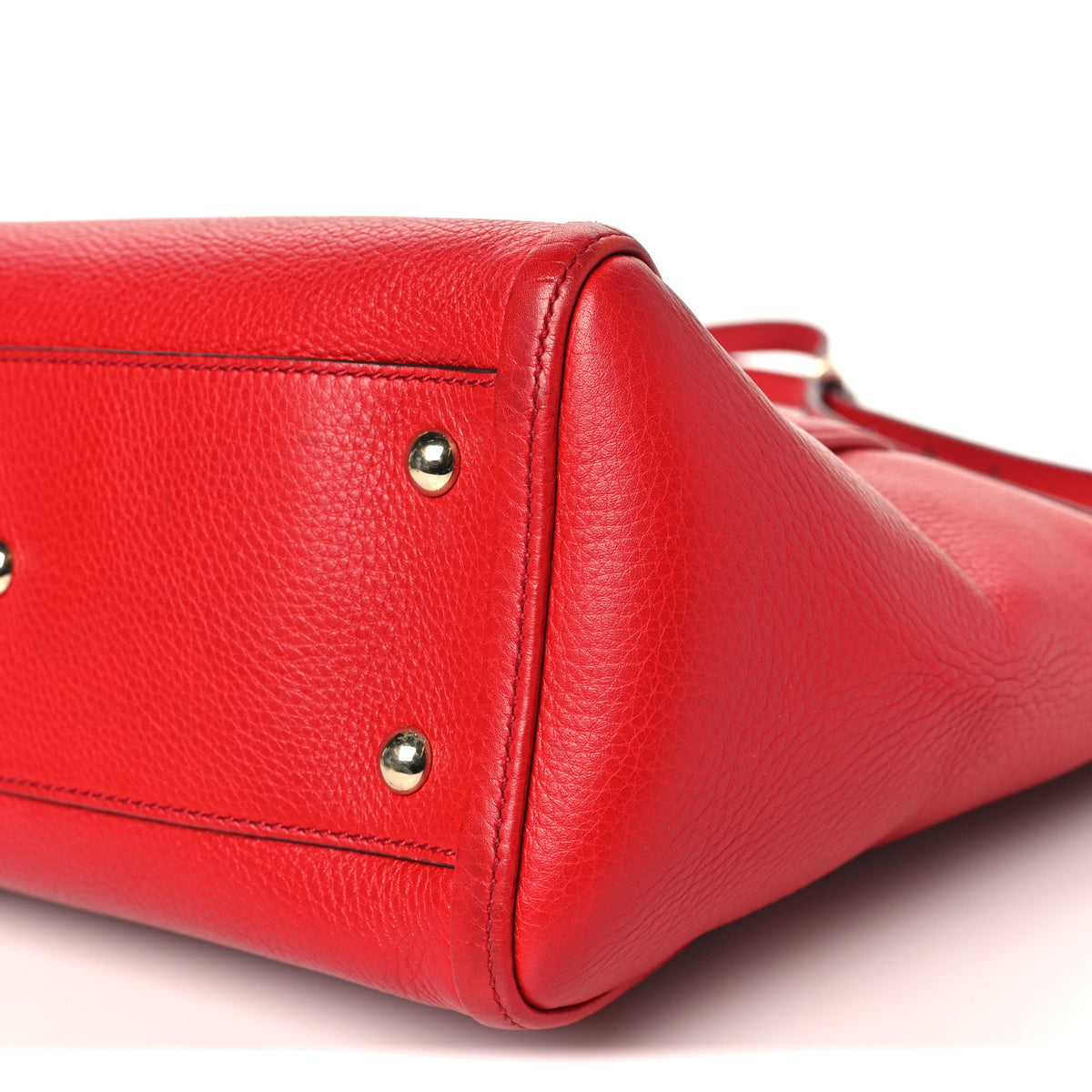 Gucci Pebbled Calfskin Small Soho Top Handle Bag Red 10 of 12