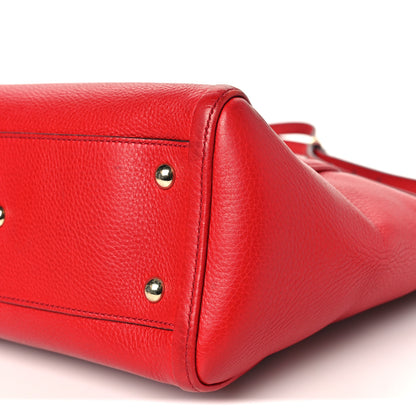 Gucci Pebbled Calfskin Small Soho Top Handle Bag Red 10 of 12