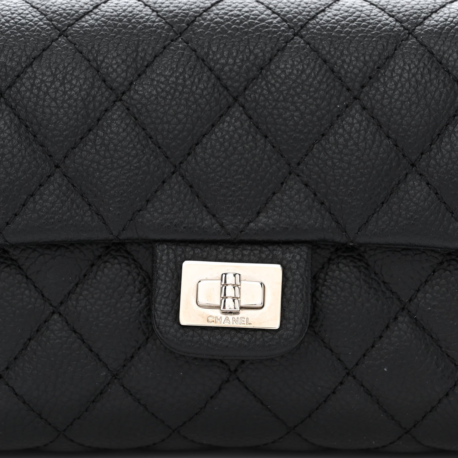 Chanel Grained Calfskin Quilted 2.55 Reissue Flap Belt Bag Clutch Black 9 of 14