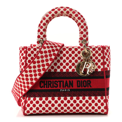 Christian Dior Canvas Medium DiorAmour Dots Lady D-Lite Red 1 of 10