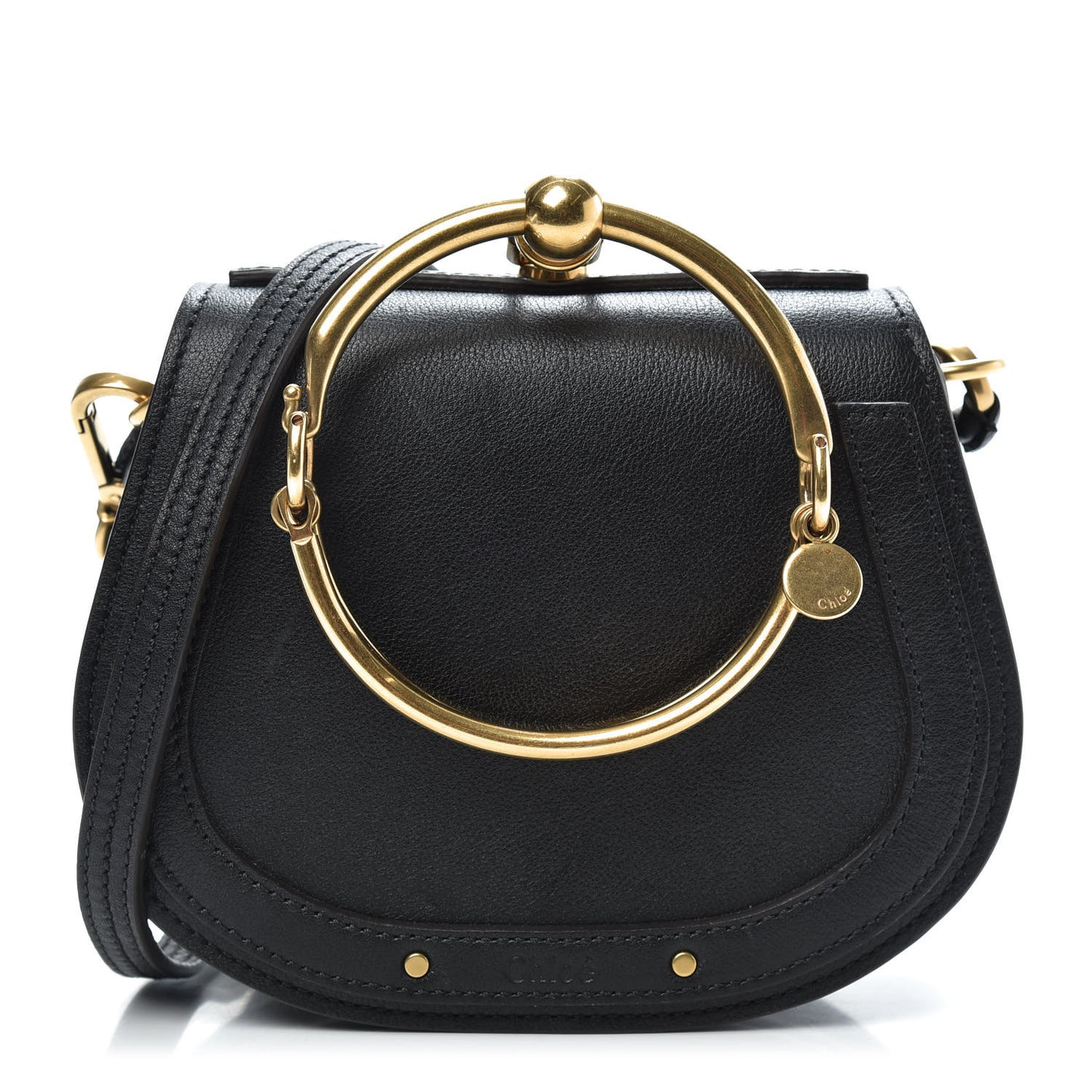 Calfskin Small Nile Bracelet Bag Black