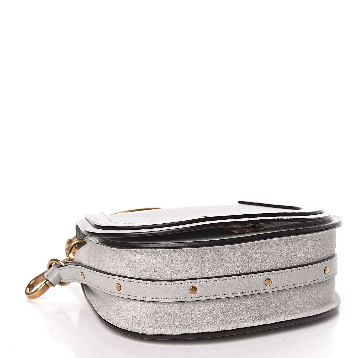 Chloe Calfskin Suede Small Nile Bracelet Bag Airy Grey 4 of 10