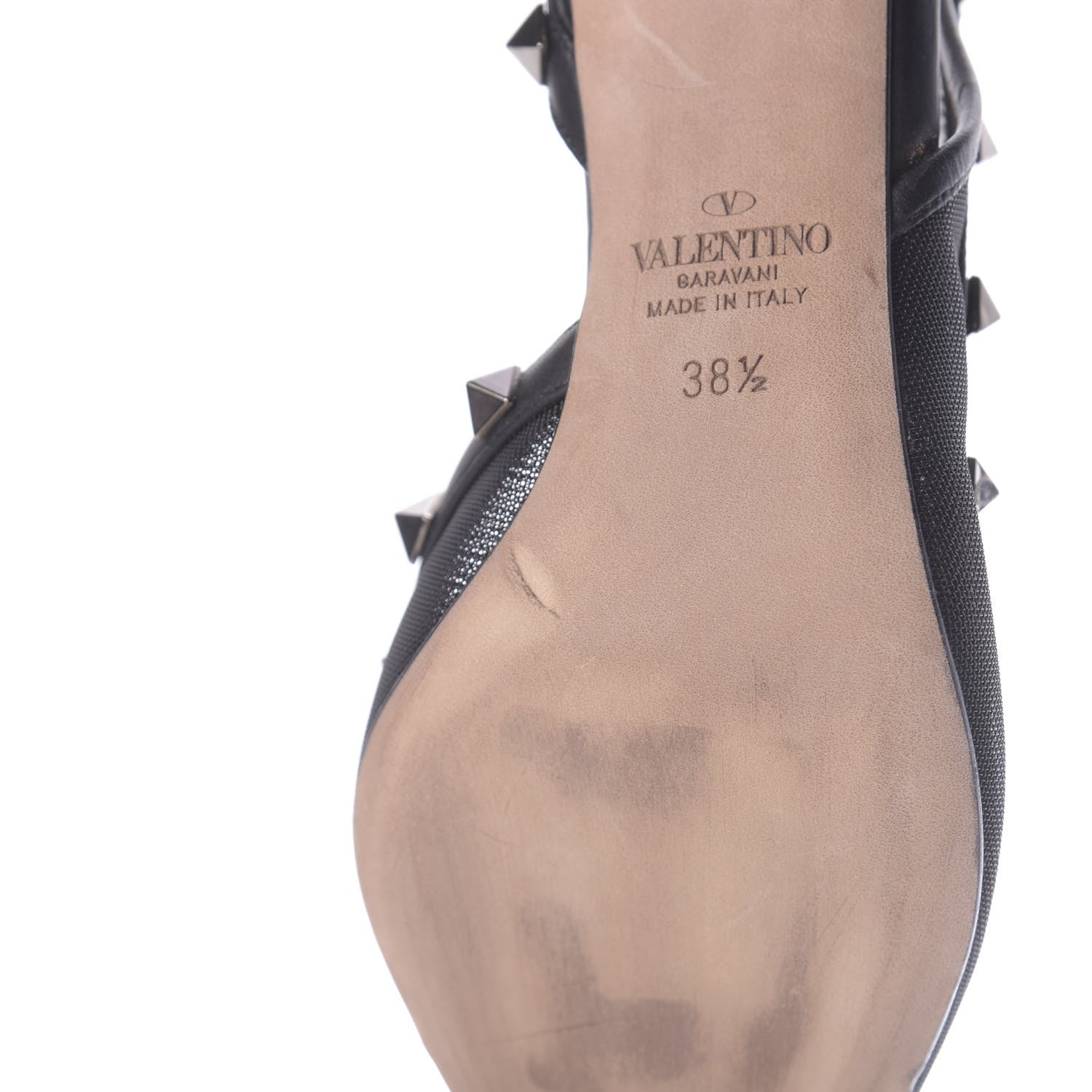Valentino Garavani Mesh Rockstud Half D'Orsay Slingback 85mm Pumps 38.5 Black 11 of 12