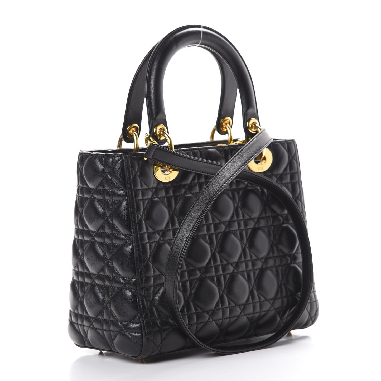 Lambskin Cannage Medium Lady Dior Black