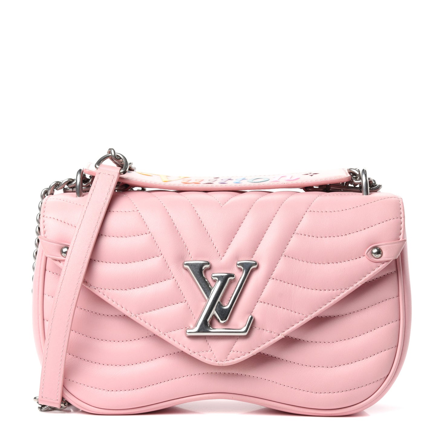 Calfskin New Wave Chain MM Smoothie Pink
