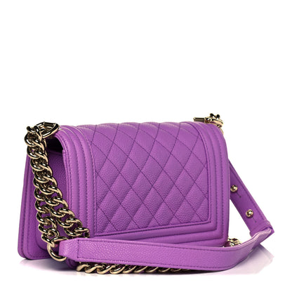Chanel Caviar Quilted Small Boy Flap Violet 3 of 10