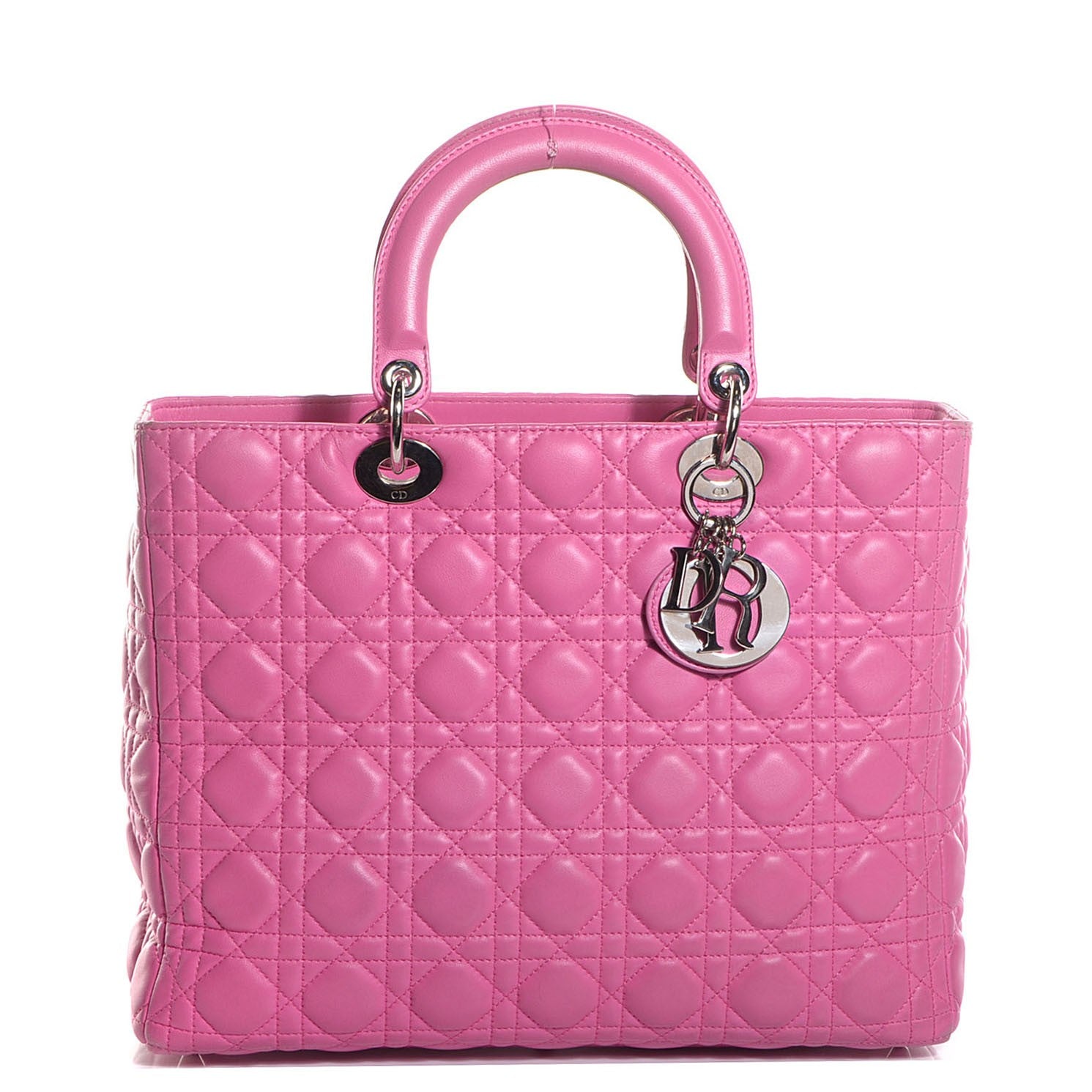 Christian Dior Lambskin Cannage Large Lady Dior Pink 1 of 9