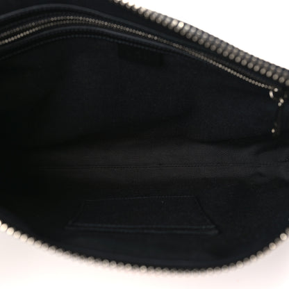 Gucci Soft GG Supreme Monogram Appia Calfskin Web East West Messenger Bag Black Grey 5 of 9