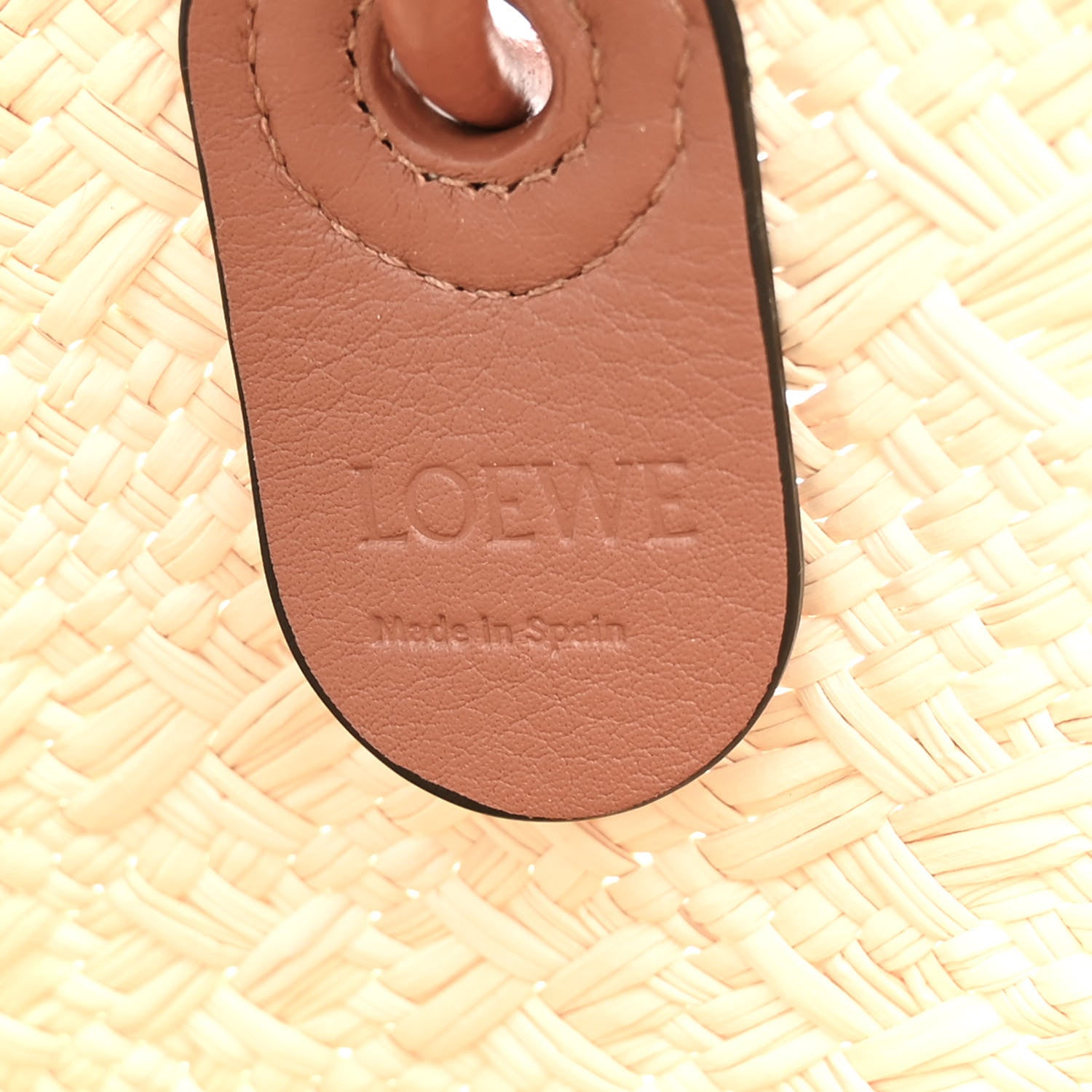 Loewe Calfskin Raffia Small Anagram Basket Tote Bag Natural Tan 6 of 9