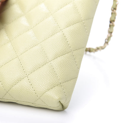 Chanel Caviar Quilted French New Wave Phone Holder With Chain Light Green 11 of 12