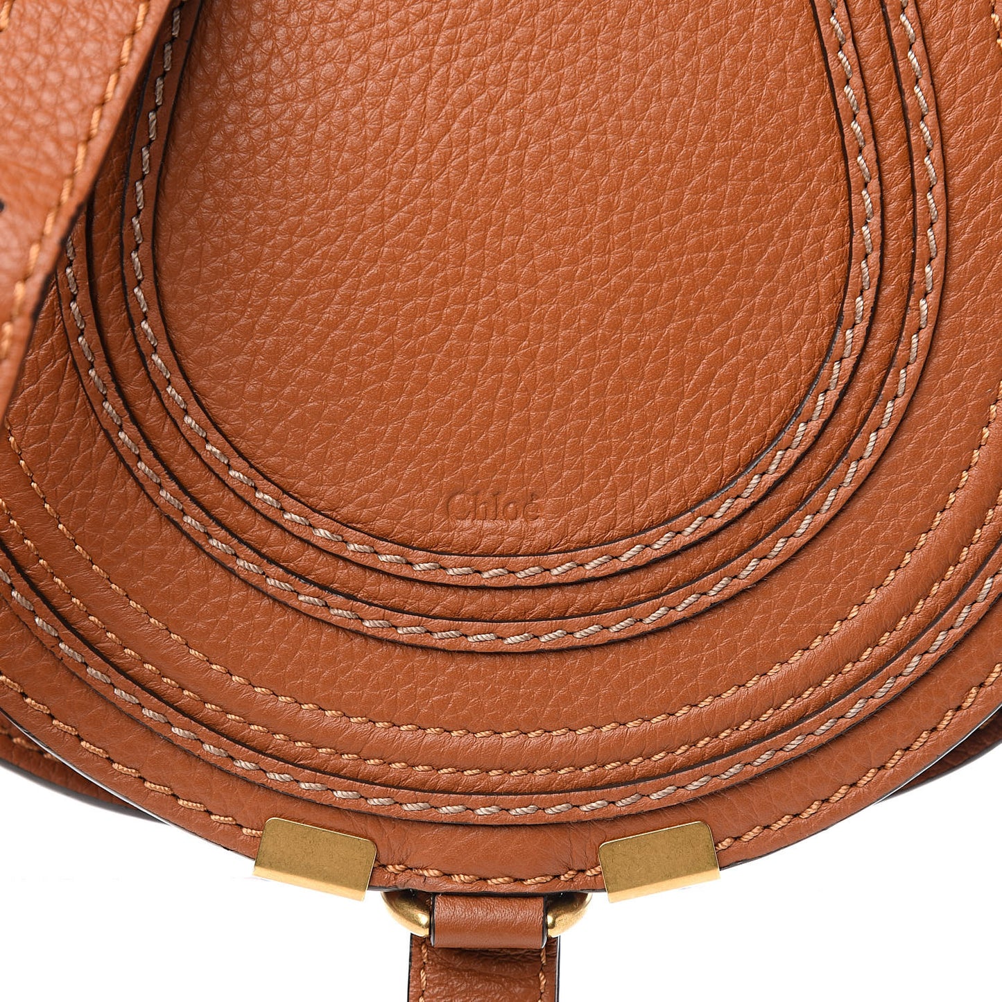 Calfskin Mini Marcie Round Crossbody Bag Tan