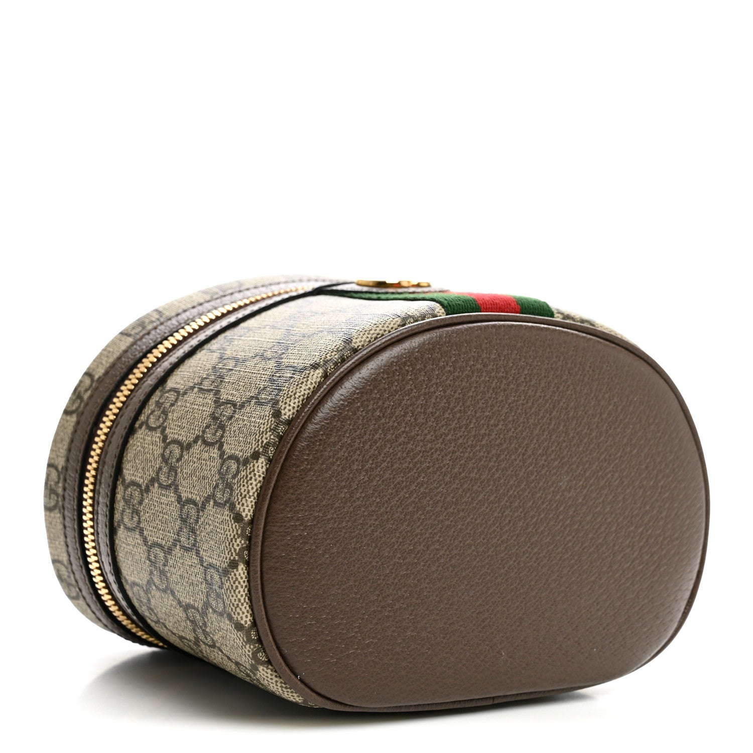 Gucci GG Supreme Monogram Textured Calfskin Web Ophidia Vanity Cosmetic Case Beige Ebony New Acero 4 of 11