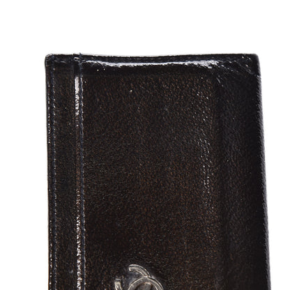 Chanel Patent Card Holder Case Black 9 of 9