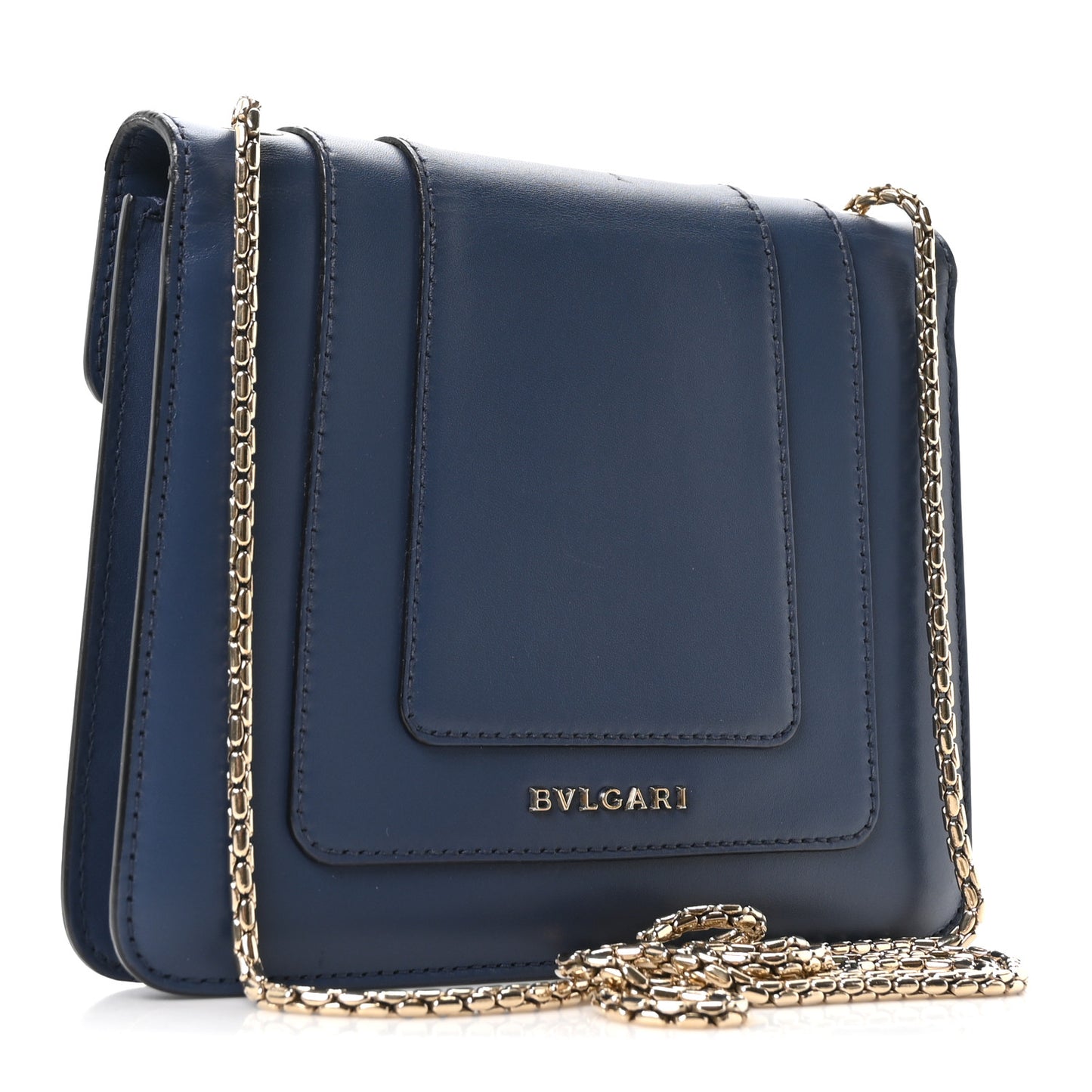Calfskin Small Serpenti Forever Snake Strap Crossbody Bag Blue